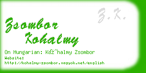 zsombor kohalmy business card